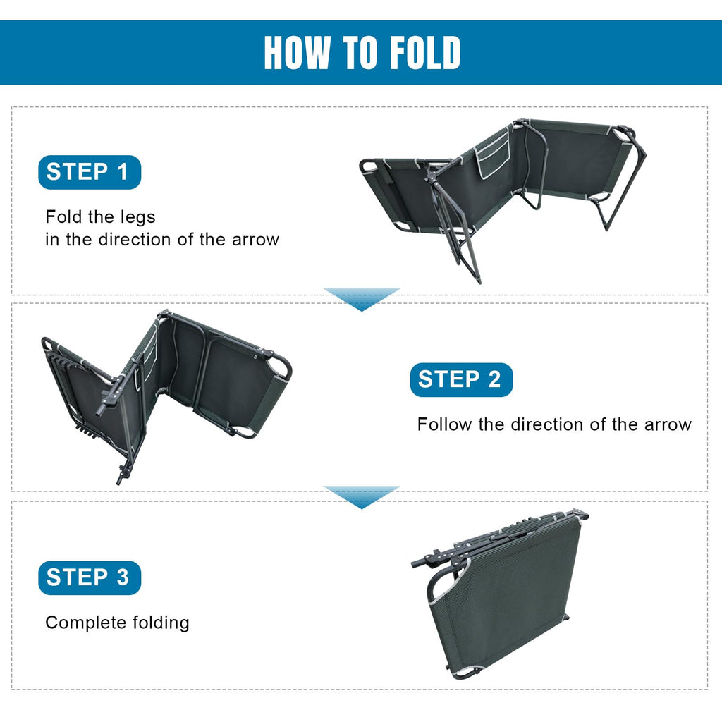 5-Position Folding Camping Cot with Mattress E716