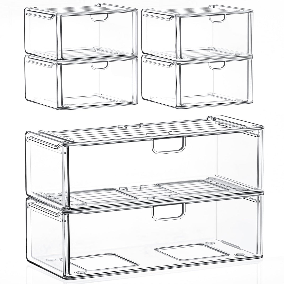 Acrylic Stackable Storage Drawers 6-Pack E4052