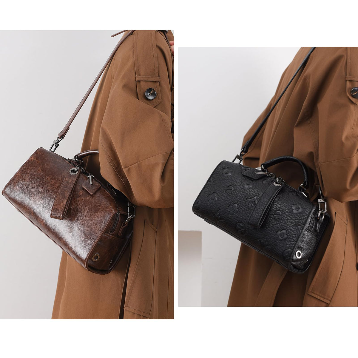 Women Floral Embossed PU Leather Tote Handbag T2275
