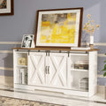 White Farmhouse TV Stand for 65 Inch TV Q5268