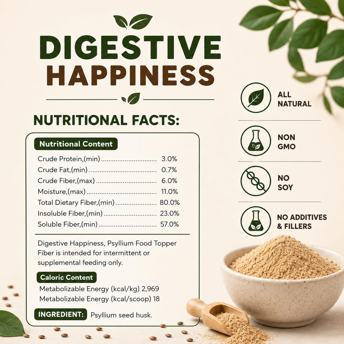 Psyllium Husk Powder for Dogs 9 oz P9073