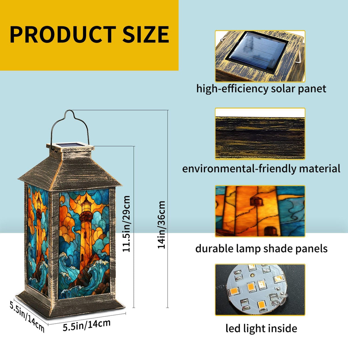 Solar Powered Outdoor Waterproof Hanging Lantern D283