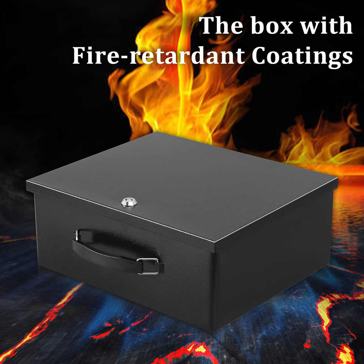 Fire Resistant Document Lock Box with Key D1068