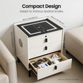 Beige White 3 Drawer Nightstand with Wireless Charging U727449