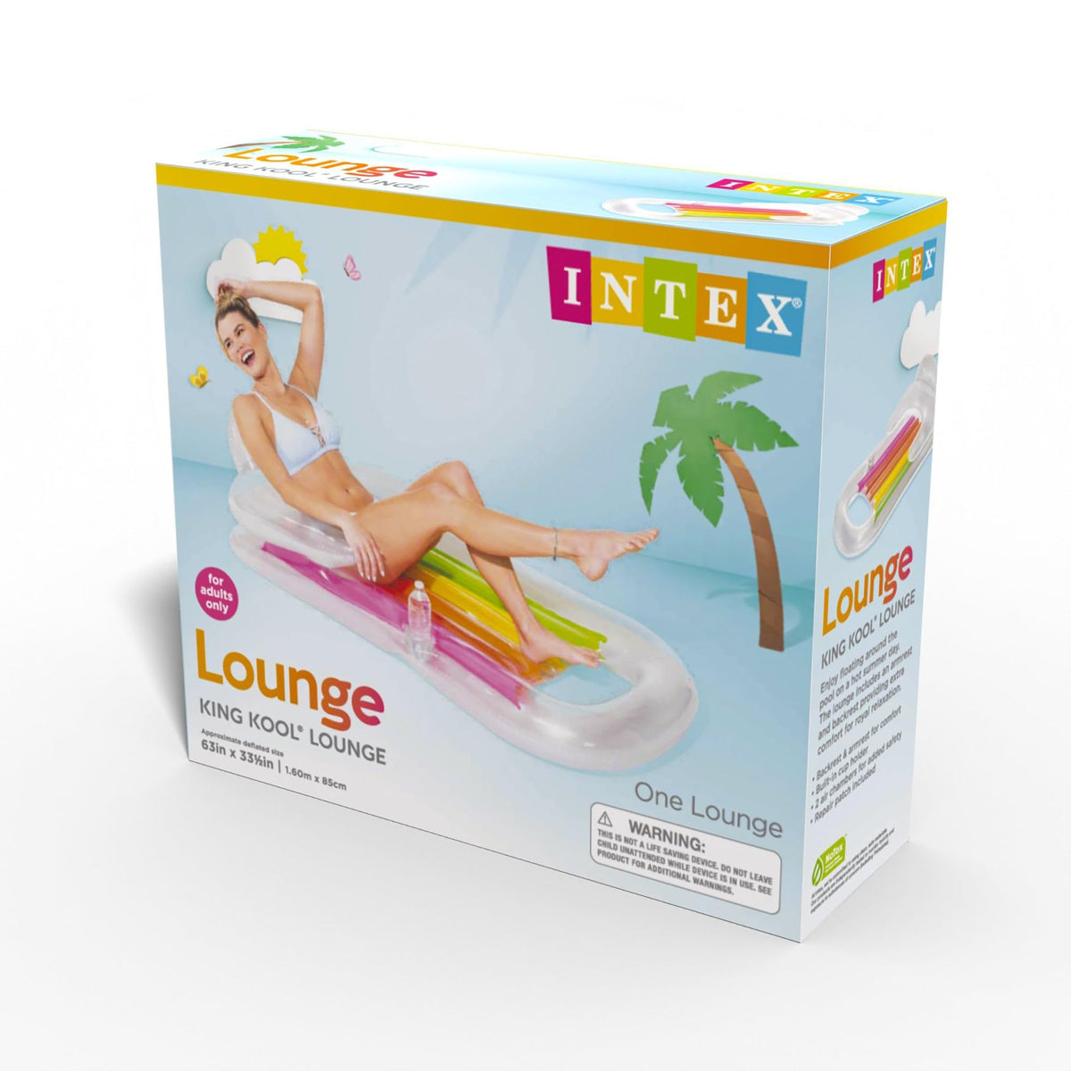Inflatable Lounge Blue & Pearlescent Silver 2 Pack T17086