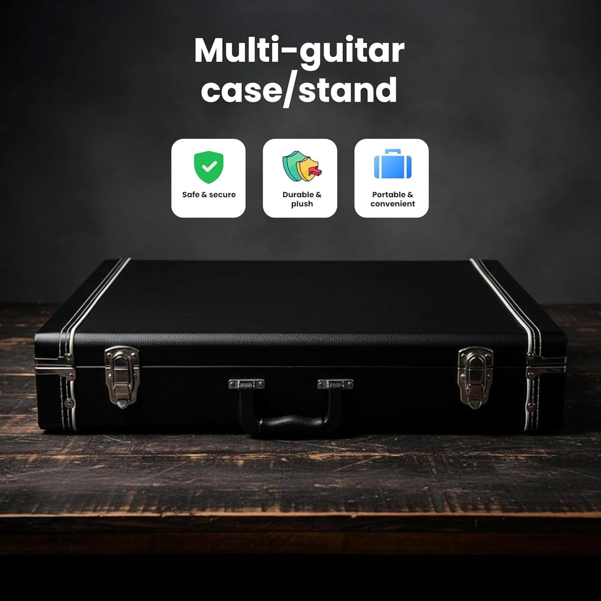 6 Guitar Stand Case Hardwood Plush B429461