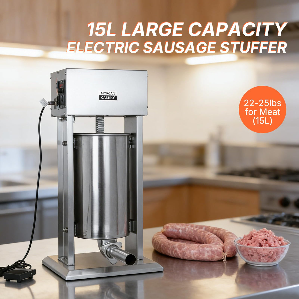 15L Stainless Steel Electric Sausage Stuffer R92356