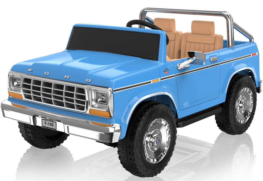 Blue 24V 2 Seater Ride on Car V971