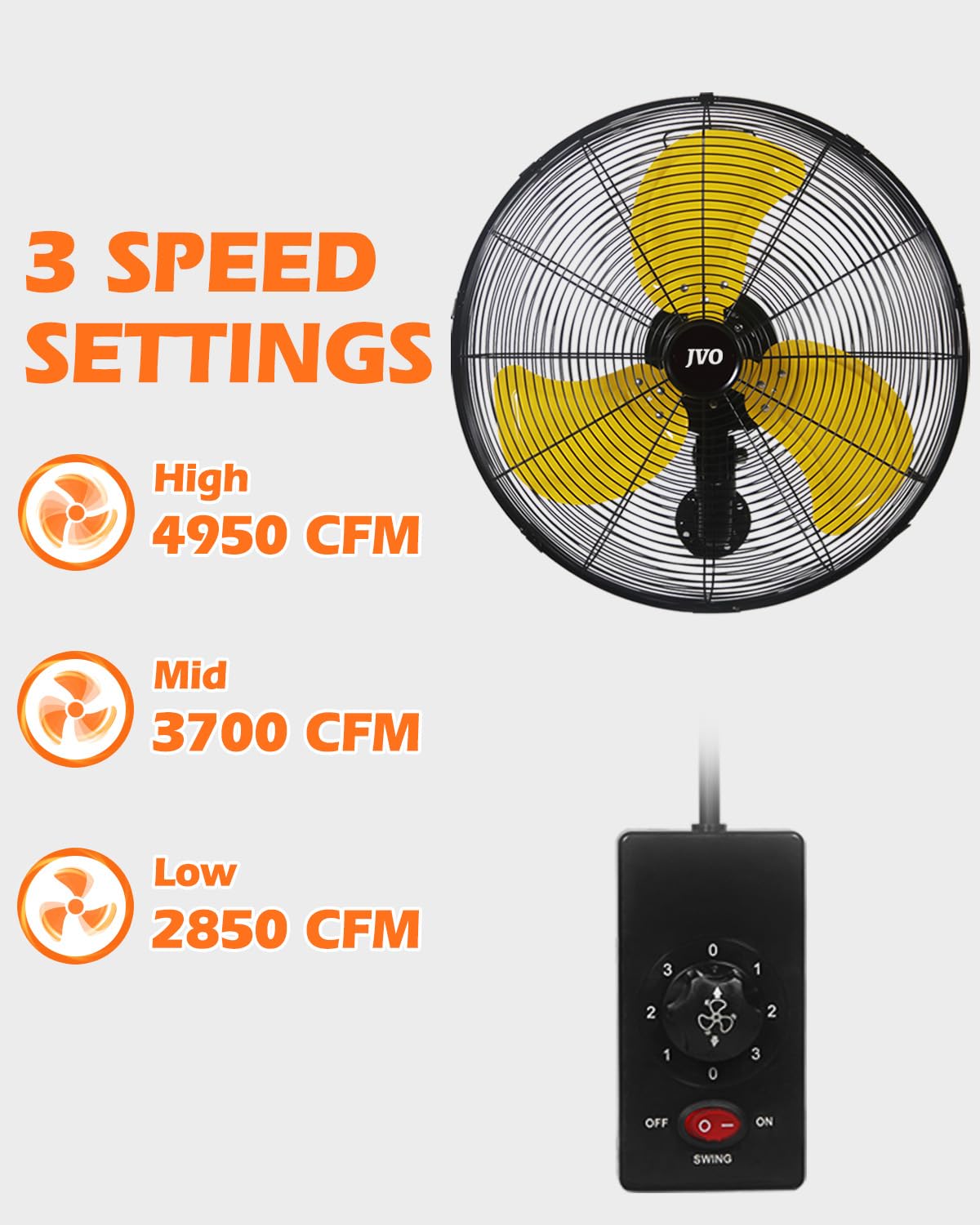 20 inch High Velocity Oscillating Wall Mount Fan K773992