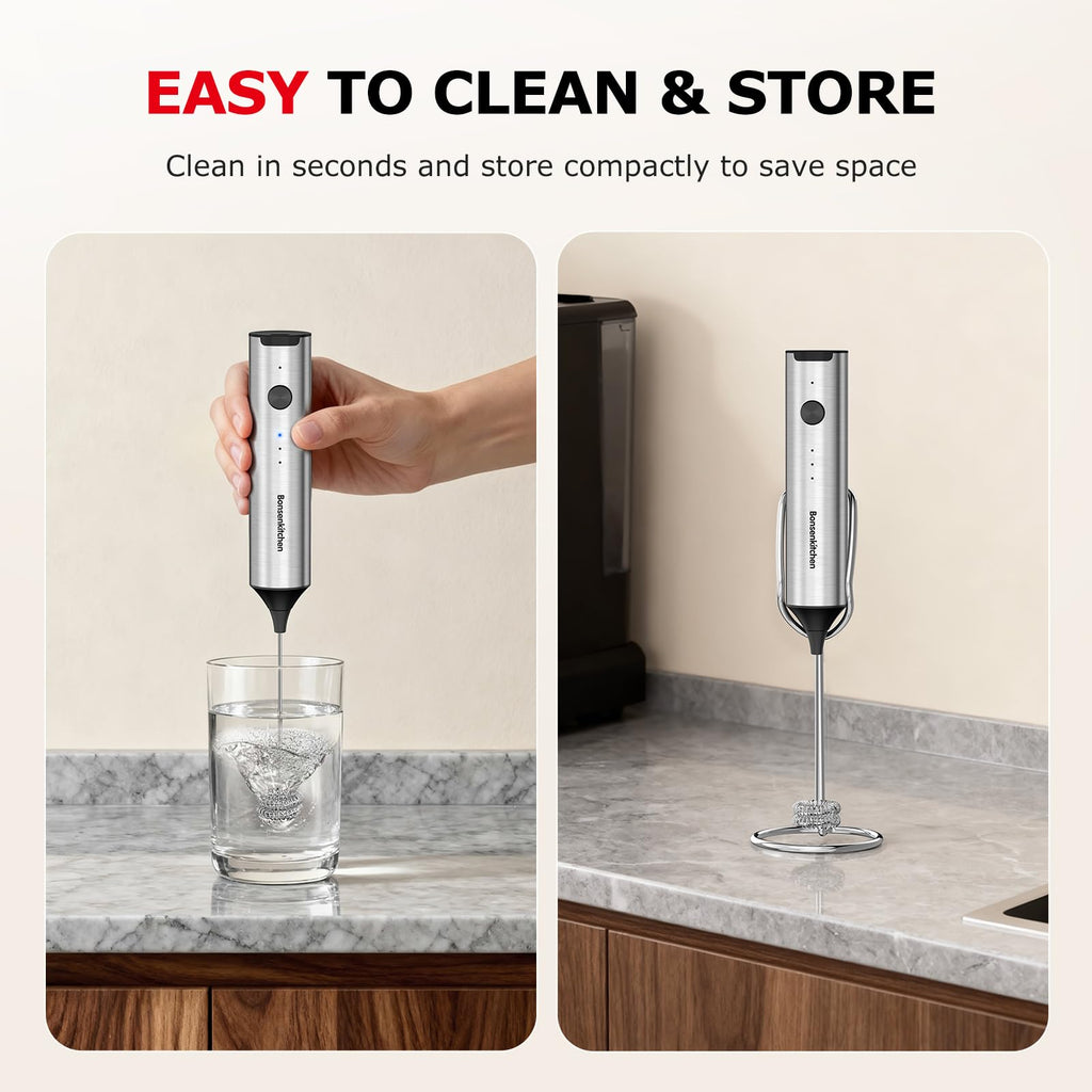 Rechargeable 3-Speed Handheld Milk Frother D390114