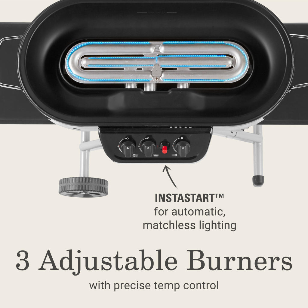 Portable Propane Grill, 3 Burners, Red S350885