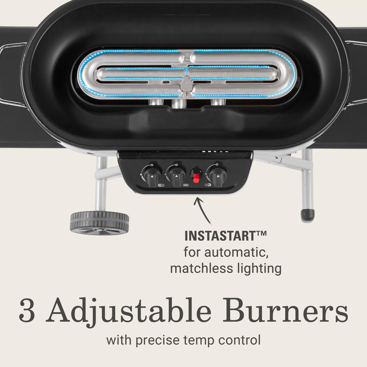 Portable Propane Grill, 3 Burners, Red S350885