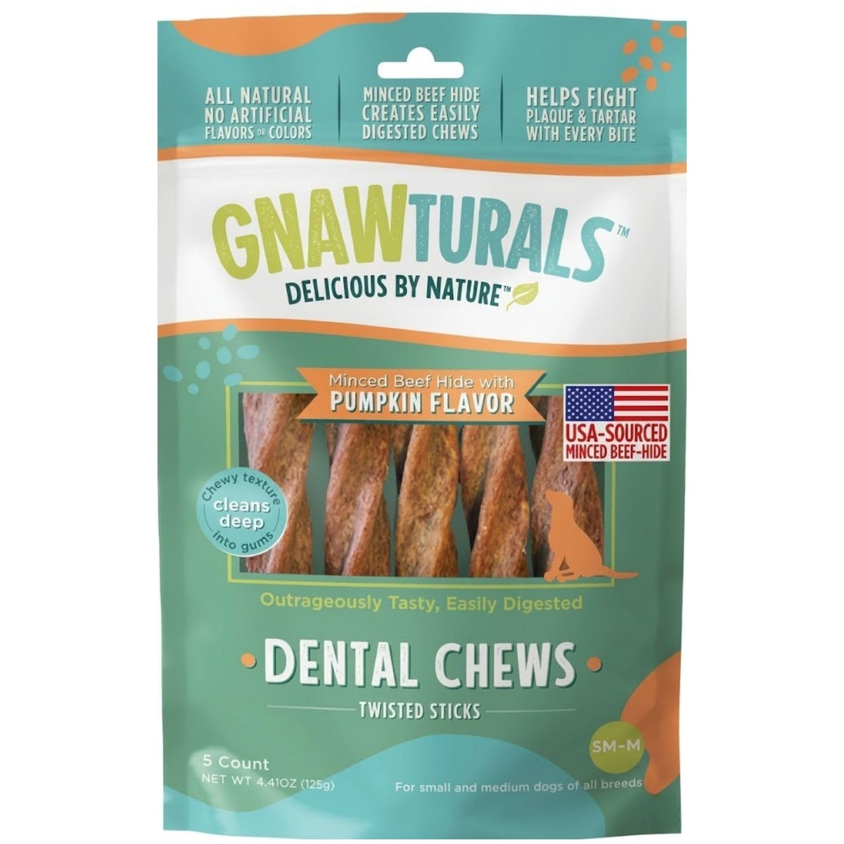 Twisted Sticks Dental Chews for Dogs (5 Sticks, Pumpkin) S747150