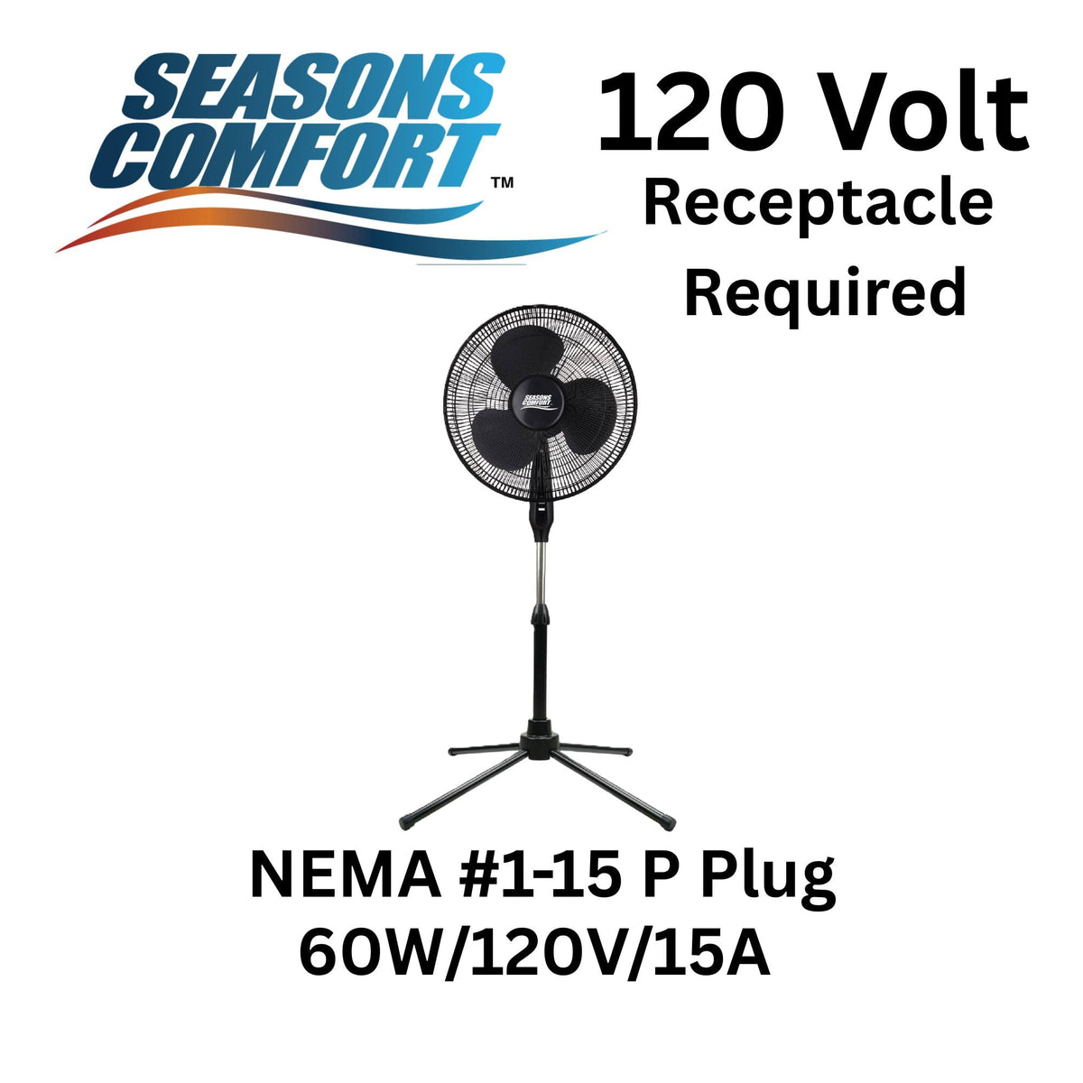18" Oscillating Pedestal Fan, Adjustable Height, 3 Speed I80839