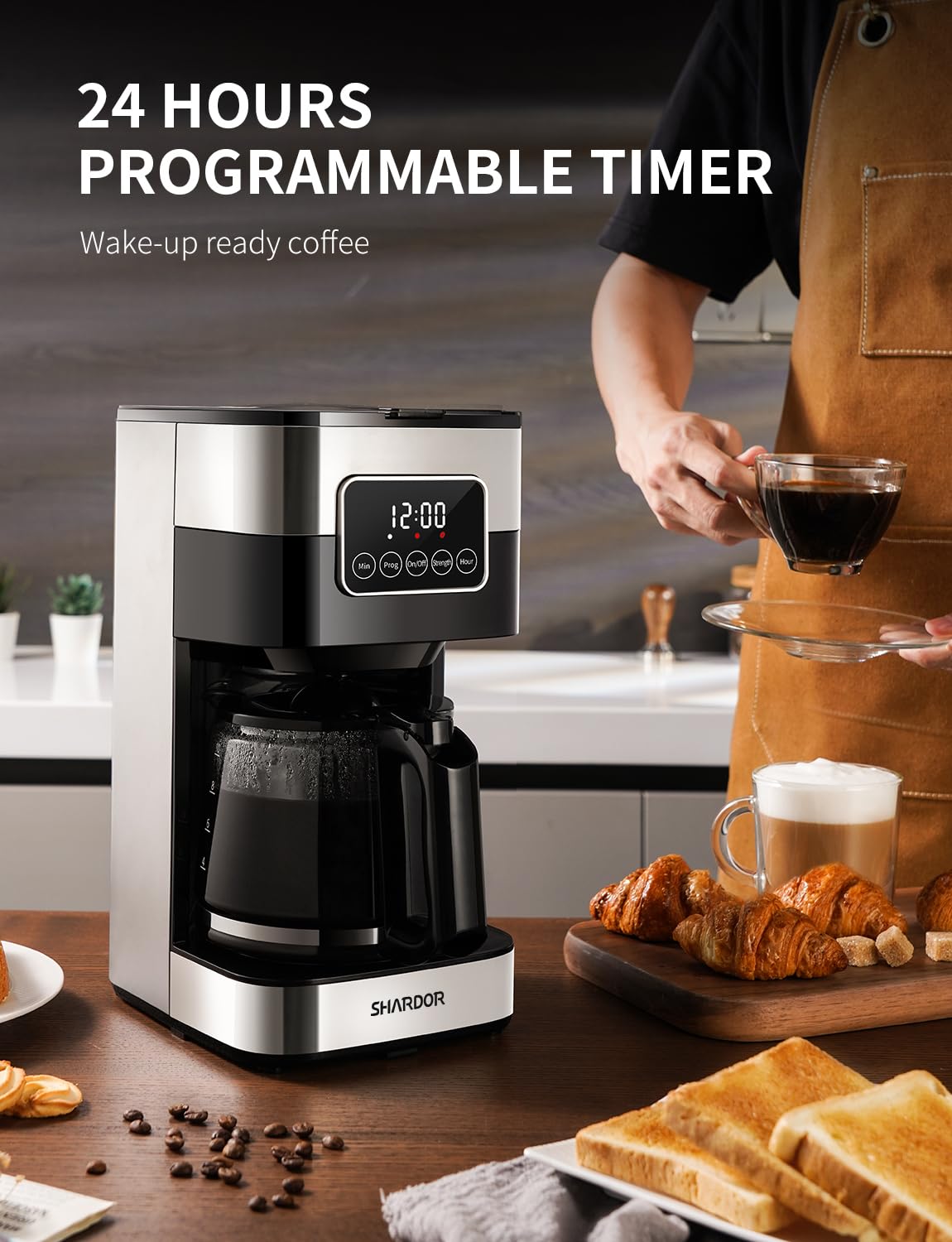 10-Cup Programmable Drip Coffee Maker with Permanent Filter H511
