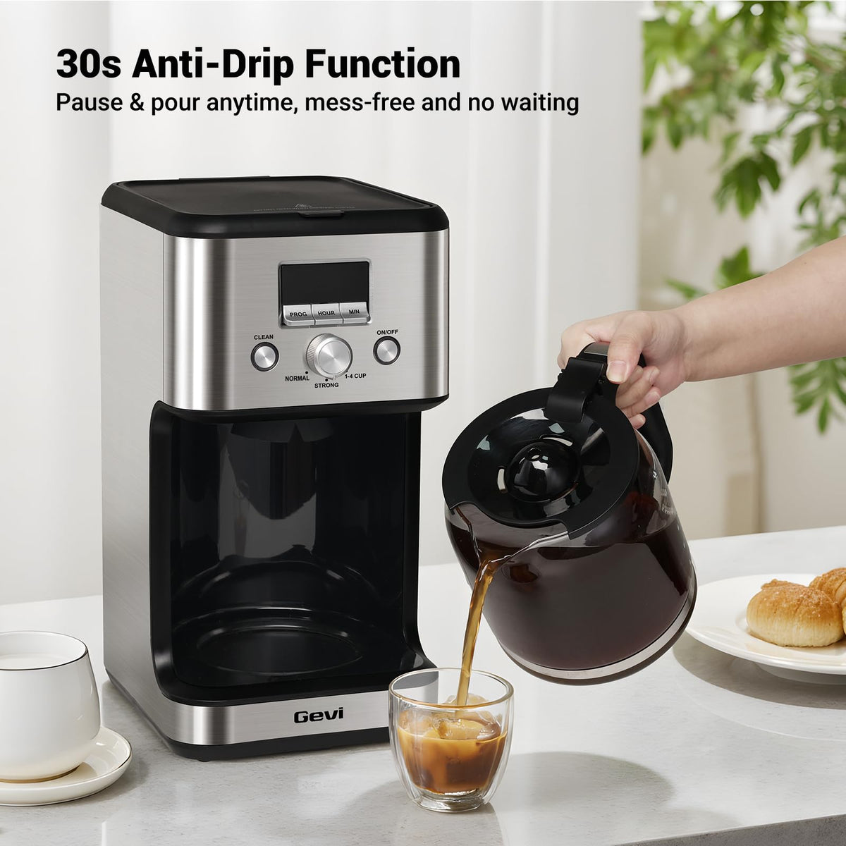 14 Cup Programmable Drip Coffee Maker with Glass Carafe J347