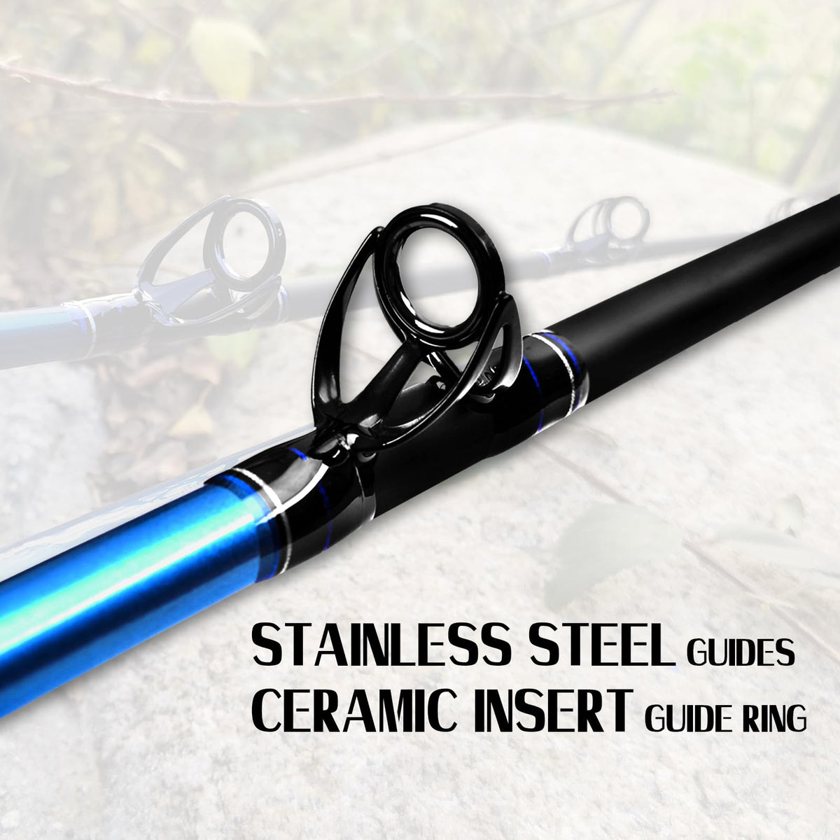 1-Piece 2-Piece Saltwater Trolling Rod Conventional Boat Fishing Pole T9842