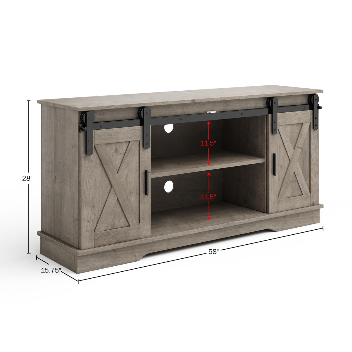 65-Inch TV Stand with Sliding Barn Doors G198