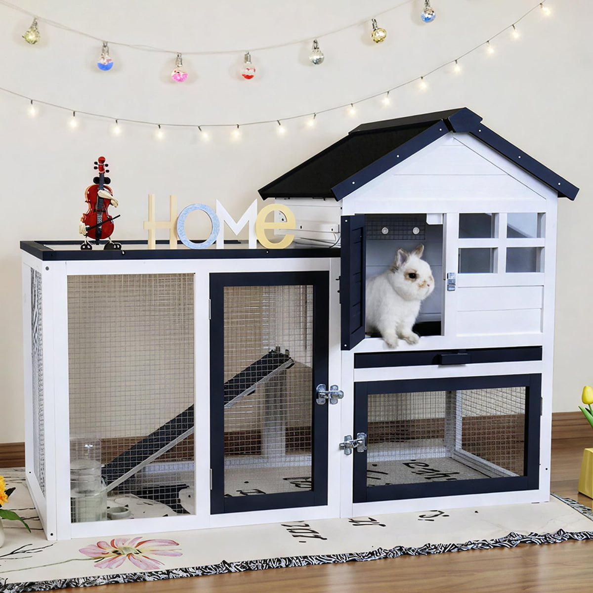 Rabbit Hutch Bunny Cage with Mesh Floor J384