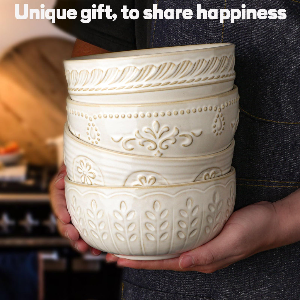 32 OZ Ceramic Soup Bowls Set of 4 I631