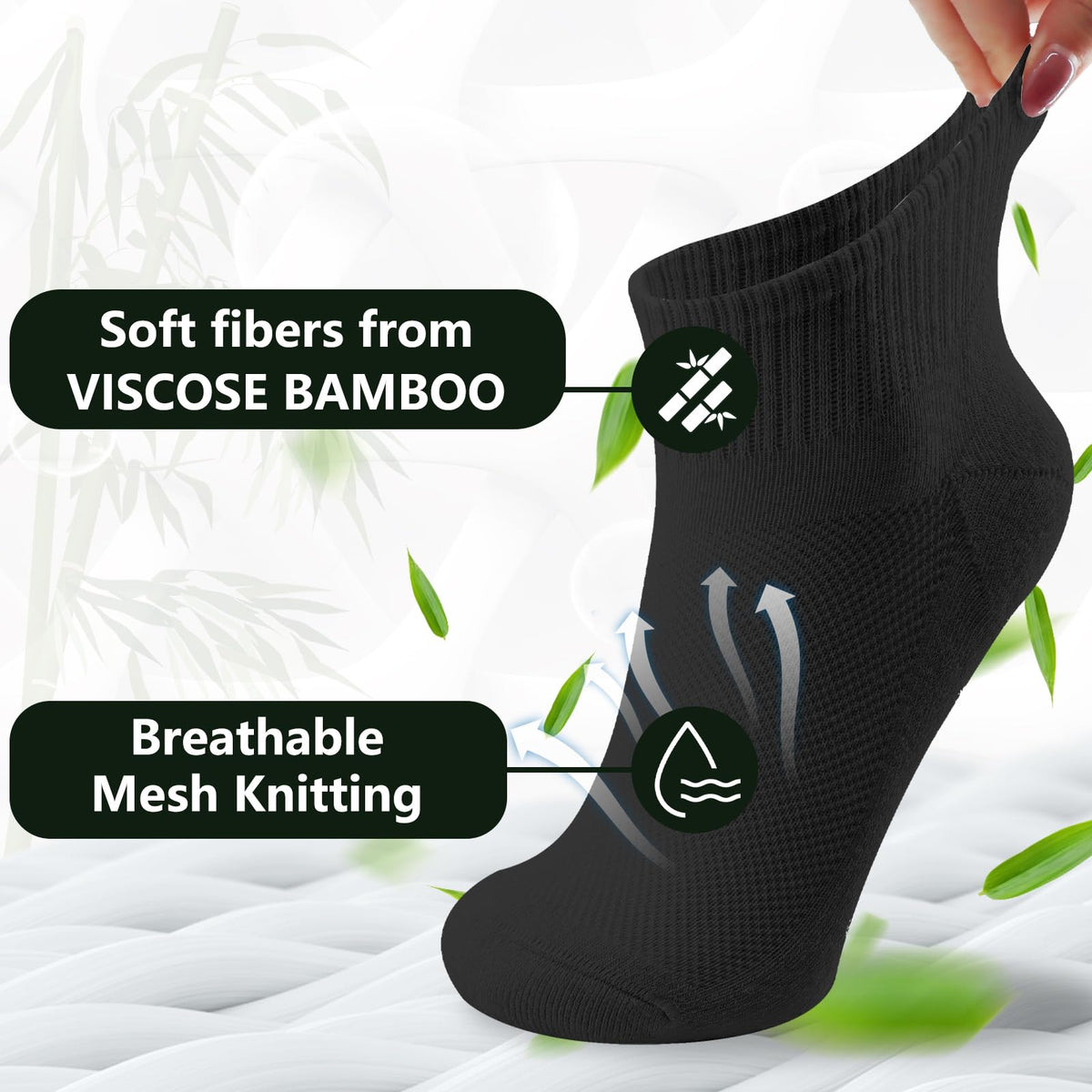 Bamboo Viscose Ankle Socks 6 Pairs I2515