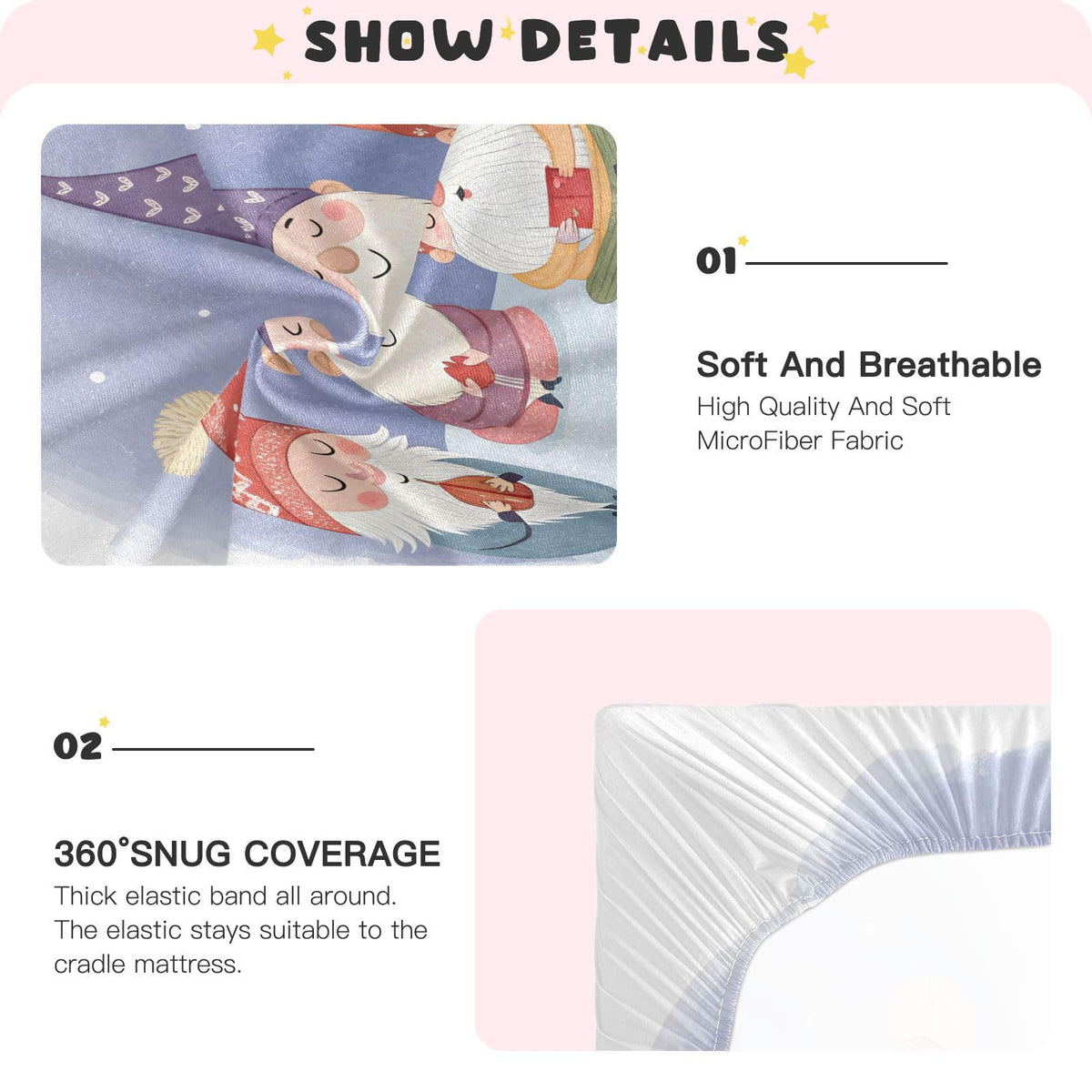 Watercolor Crib Sheet 52" x 28" U57833