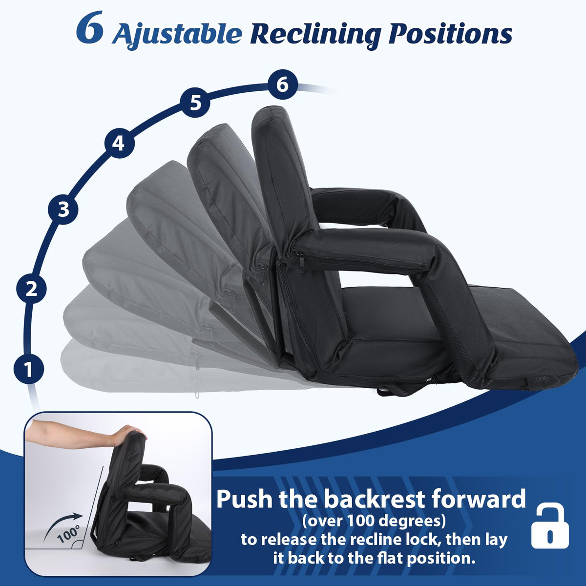 25” Extra Wide Stadium Seats with Back Support 2 Pack L893486