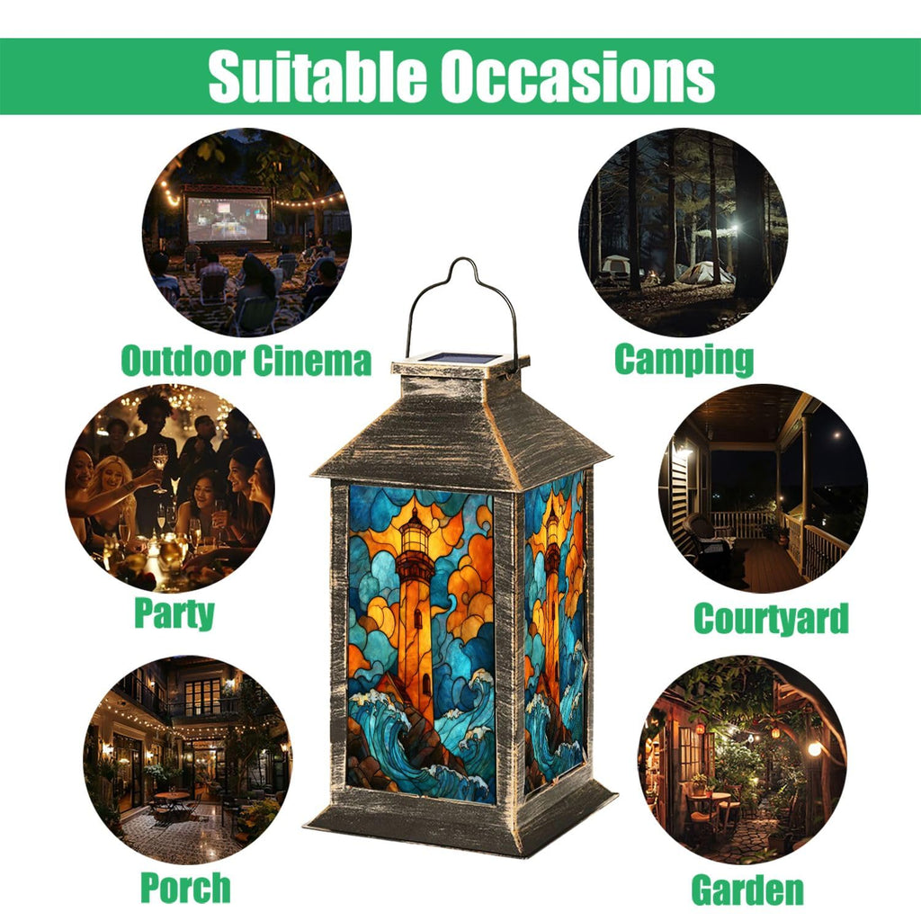 Solar Powered Outdoor Waterproof Hanging Lantern D283