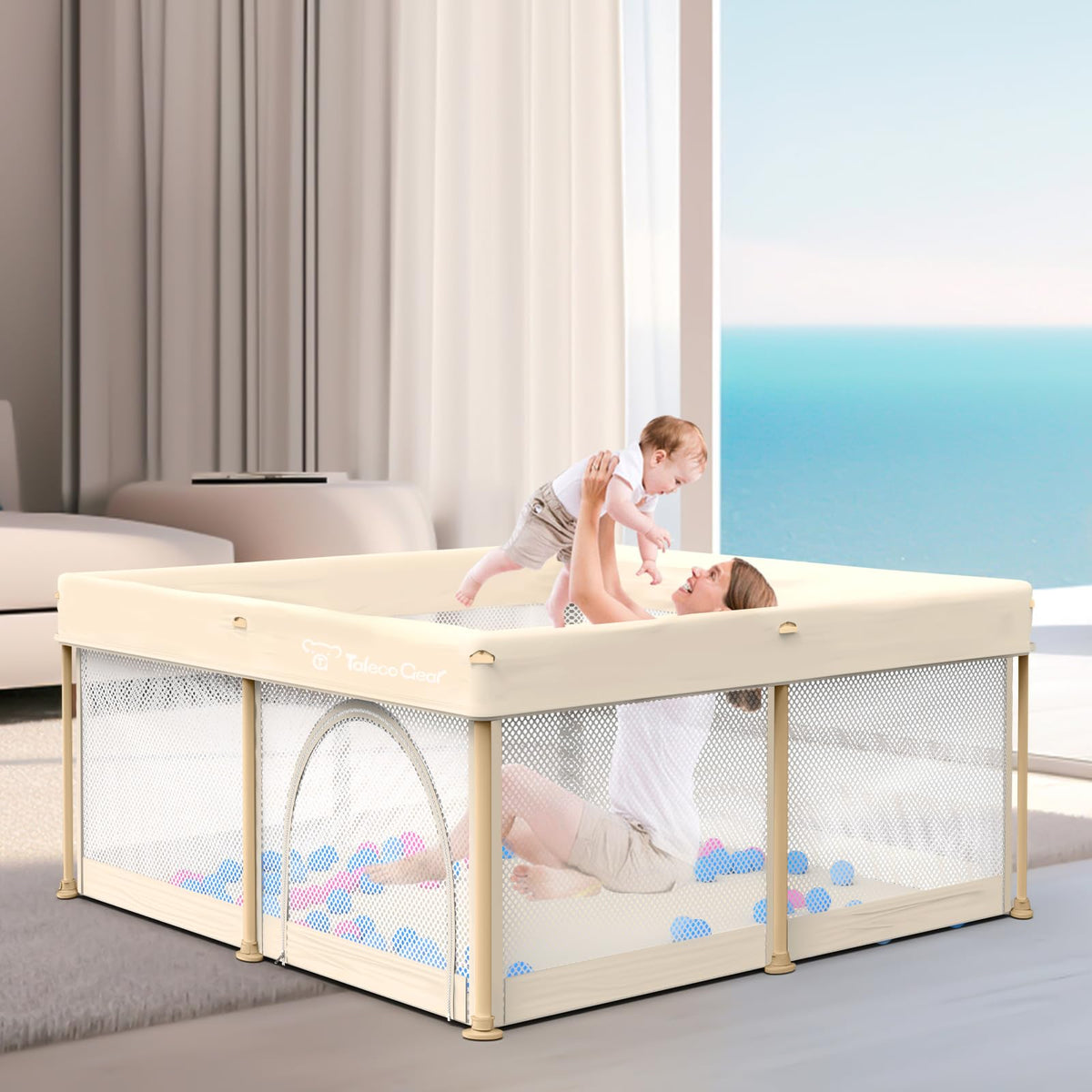 Foldable Baby Playpen 50x50 Inch B846378