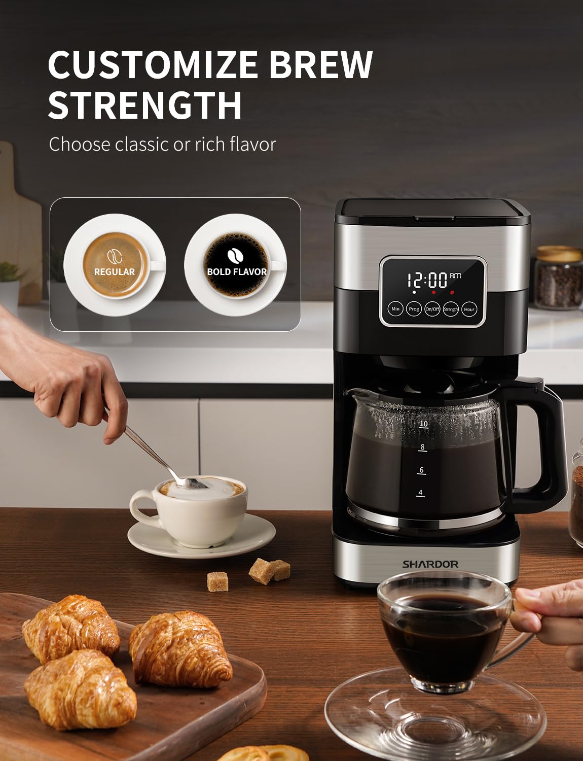 10-Cup Programmable Drip Coffee Maker with Permanent Filter H511