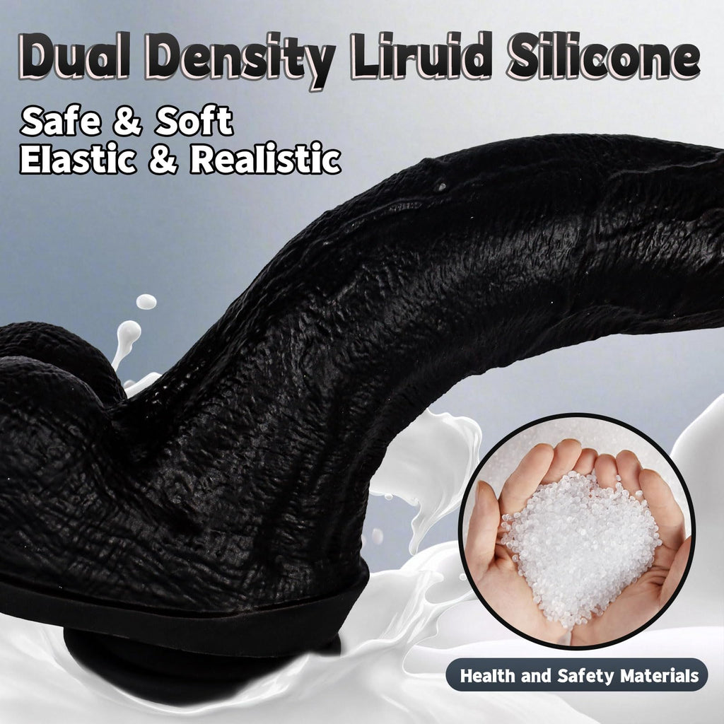 Black Realistic Silicone Dildo with Suction Cup F916