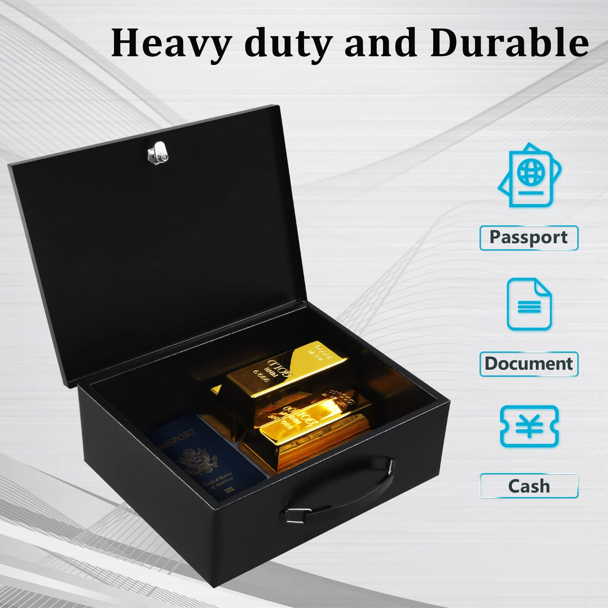 Fire Resistant Document Lock Box with Key D1068