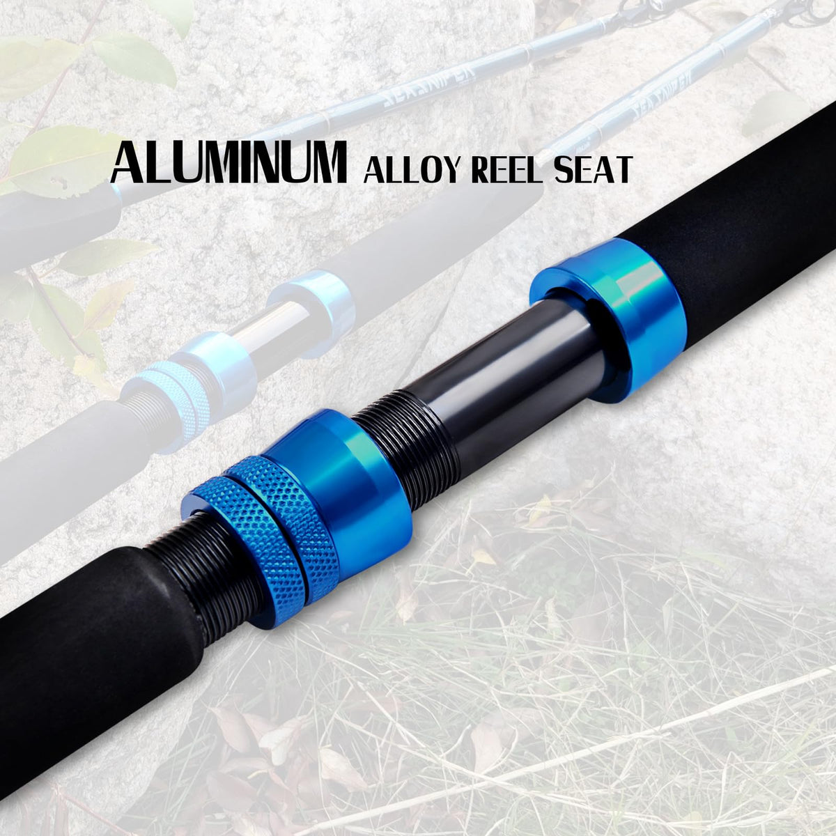 1-Piece 2-Piece Saltwater Trolling Rod Conventional Boat Fishing Pole T9842