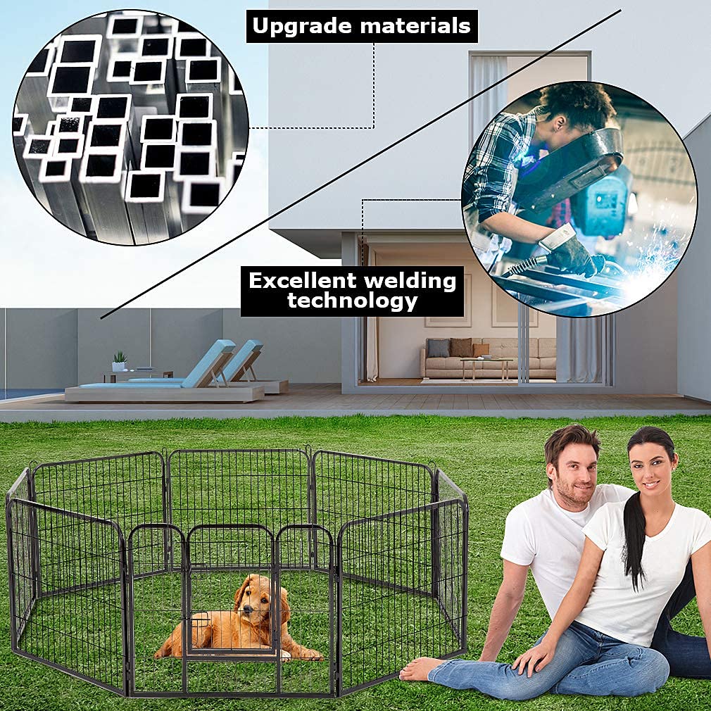 32" 8 Panel Heavy Duty Metal Dog Playpen F744411