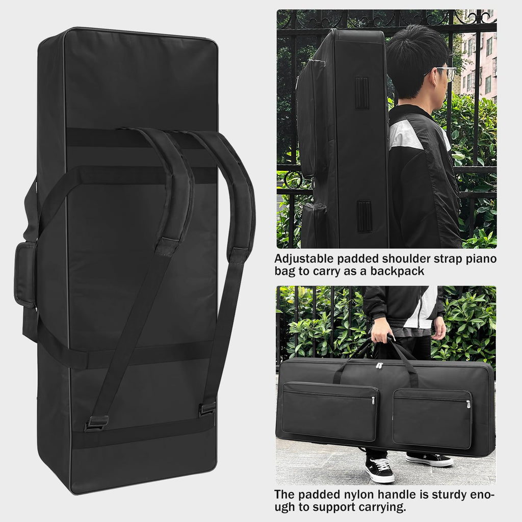 76 Key Piano Keyboard Case Bag with 4-Pocket (Black) O88799