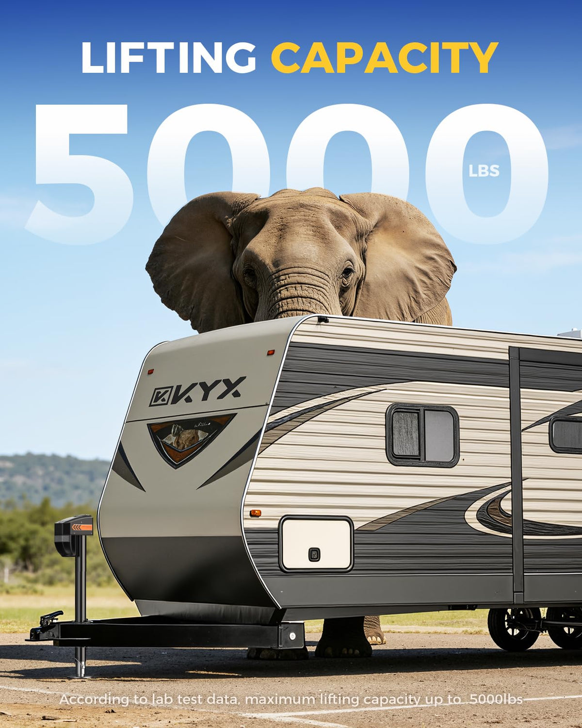 Electric Trailer Jack 5000lbs with Remote L3690