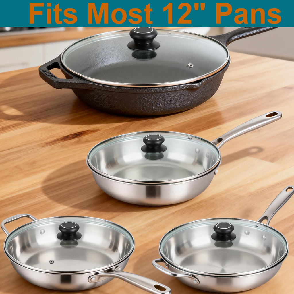 12 Inch Tempered Glass Lid for Frying Pan & Skillet W355