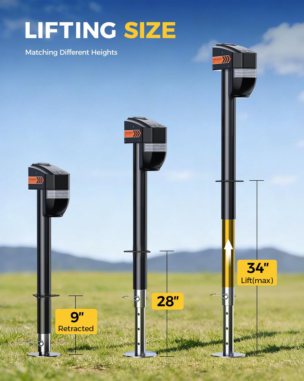 Electric Trailer Jack 5000lbs with Remote L3690