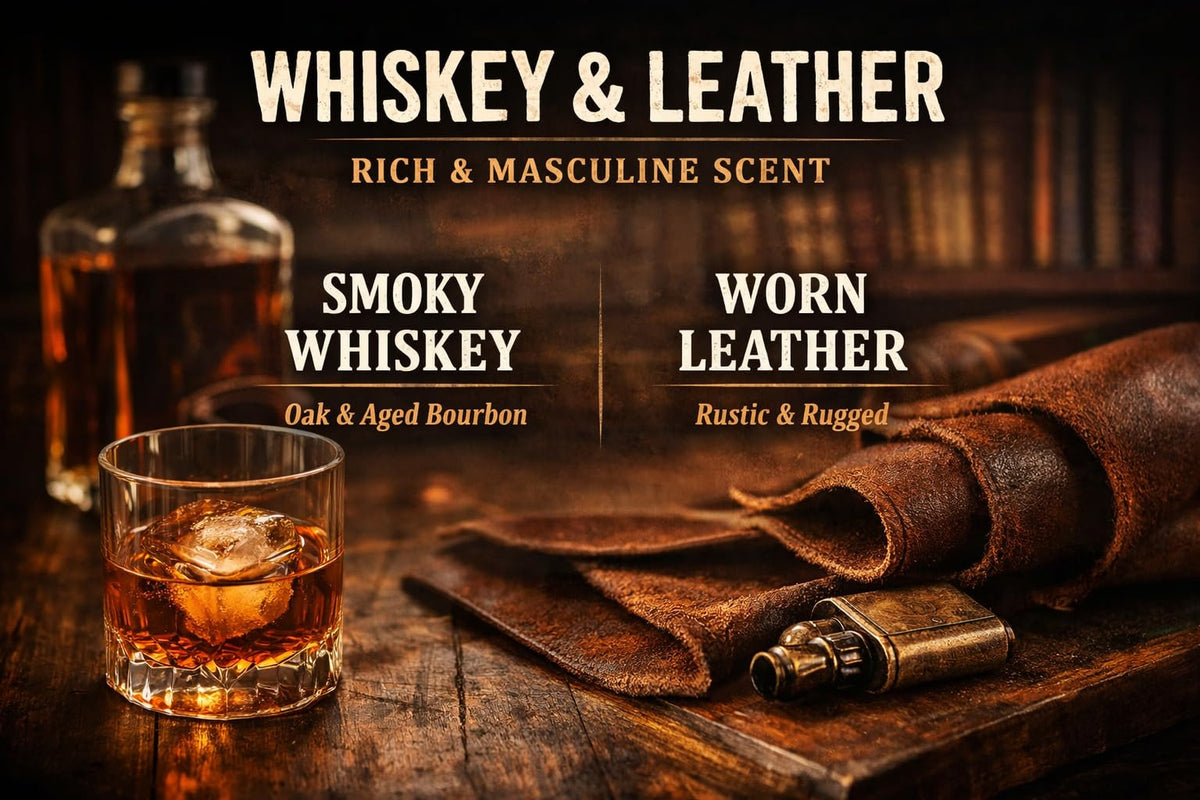 Leather & Whiskey Scented 16 oz Soy Wax Candle E78893