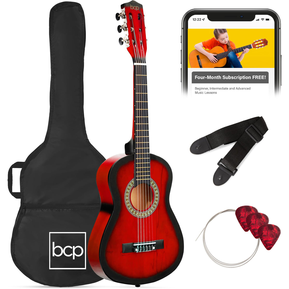 30in Kids Acoustic Guitar Starter Kit with Case I4222