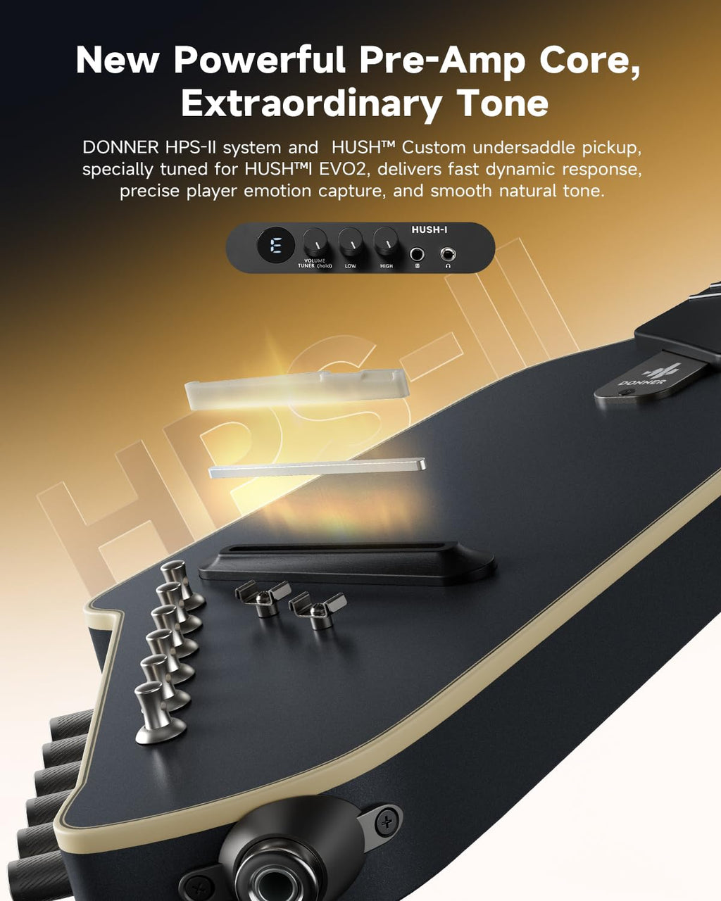 Black Acoustic Electric Travel Guitar E765