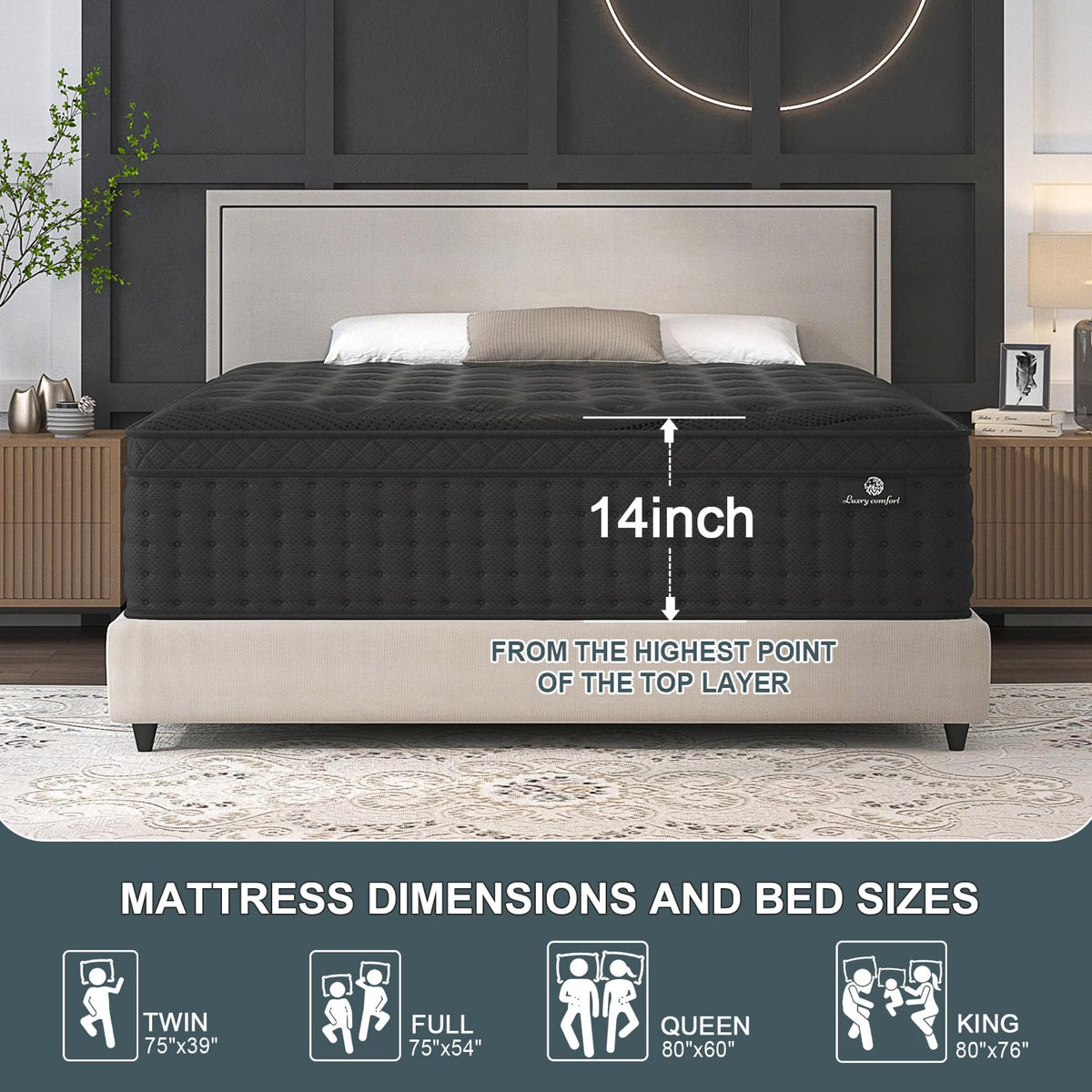 Full Size 14 Inch Hybrid Mattress N429