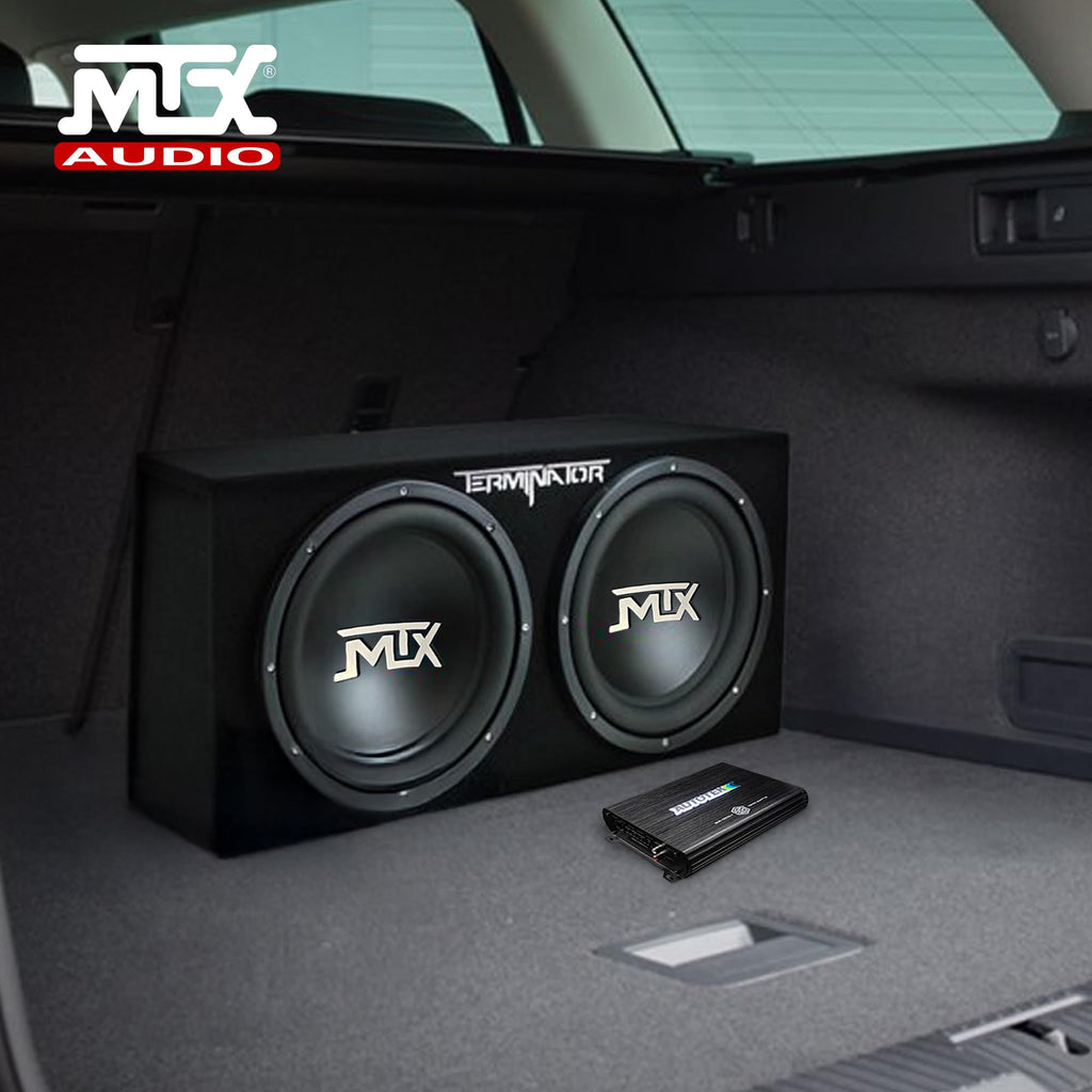 Dual 12" Subwoofer Box, Mono Amp, & Wiring Kit X666374