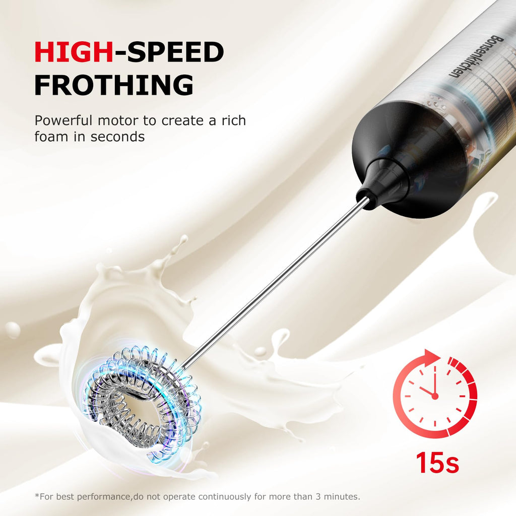 Rechargeable 3-Speed Handheld Milk Frother D390114