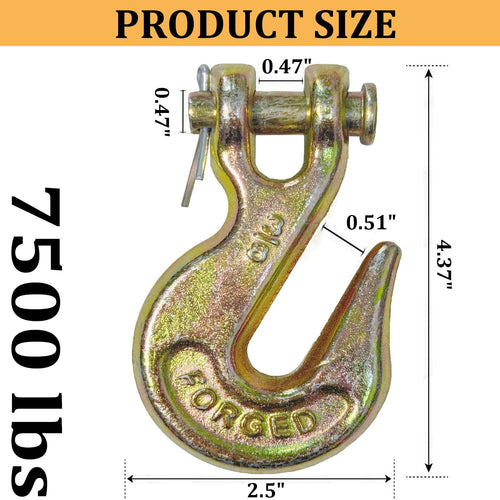 3/8Inch Grade 70 Clevis Grab Hooks 4 Pack K323545