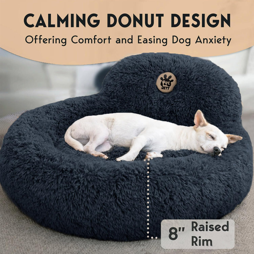 Medium Size Washable Anti-Slip Fluffy Plush Round Dog Bed R460330