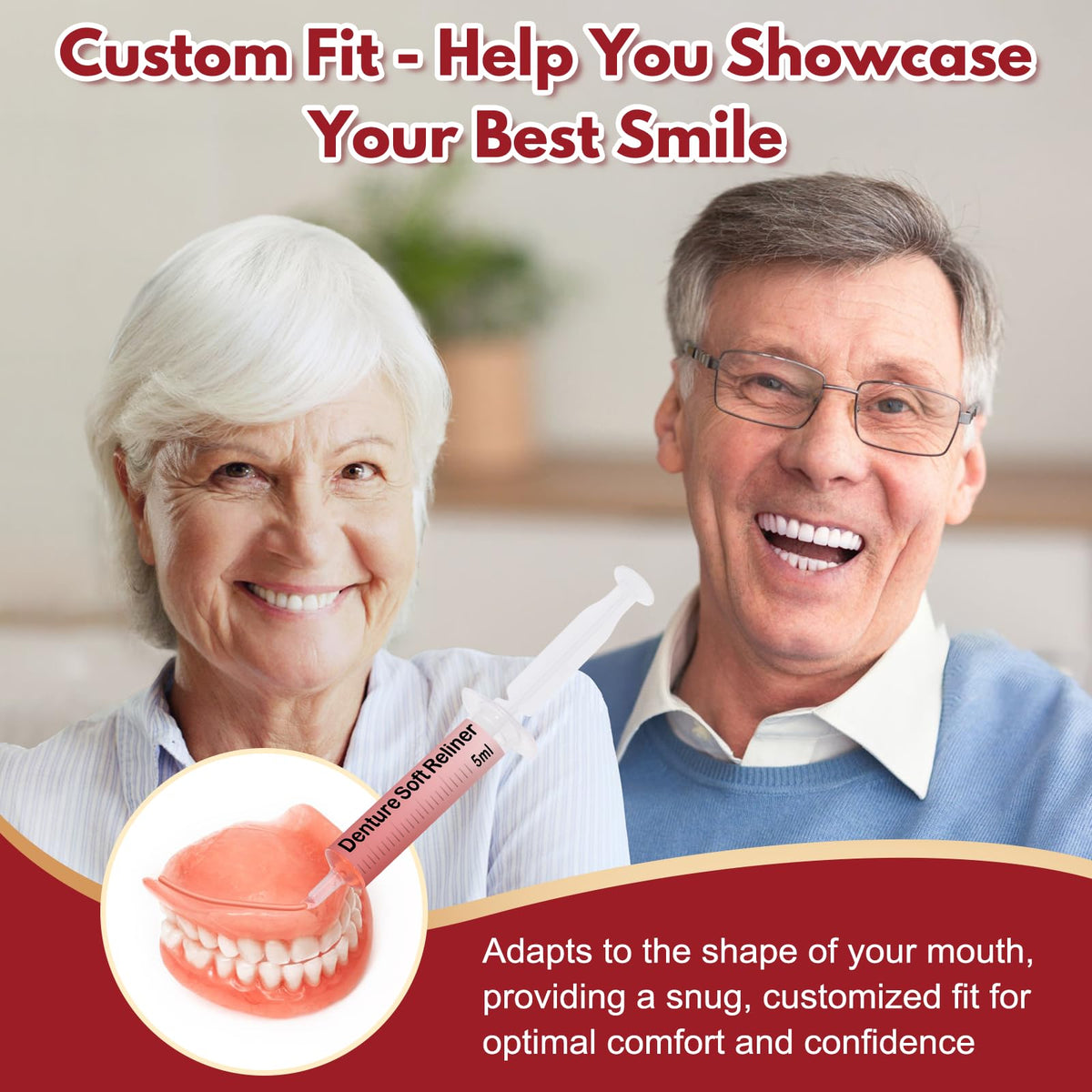 Denture Soft Reline Kit for Upper and Lower Dentures D4227