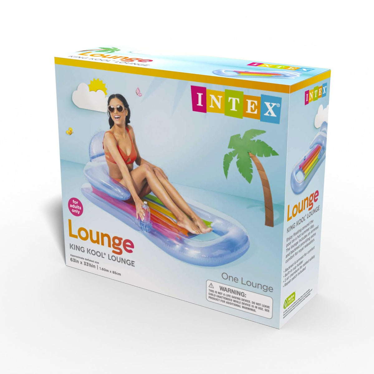 Inflatable Lounge Blue & Pearlescent Silver 2 Pack T17086