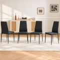 Black PU Leather Dining Chairs Set of 4 W608047