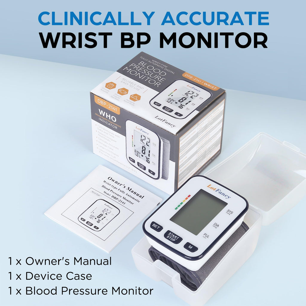 Automatic Wrist Blood Pressure Monitor with Adjustable Cuff and 120 Memory Z9959